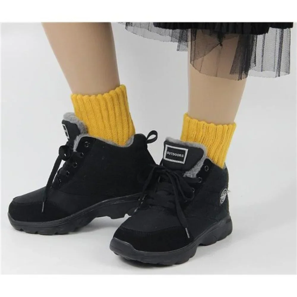 5 Pairs Women's Winter Solid Thick Warm Crew Socks